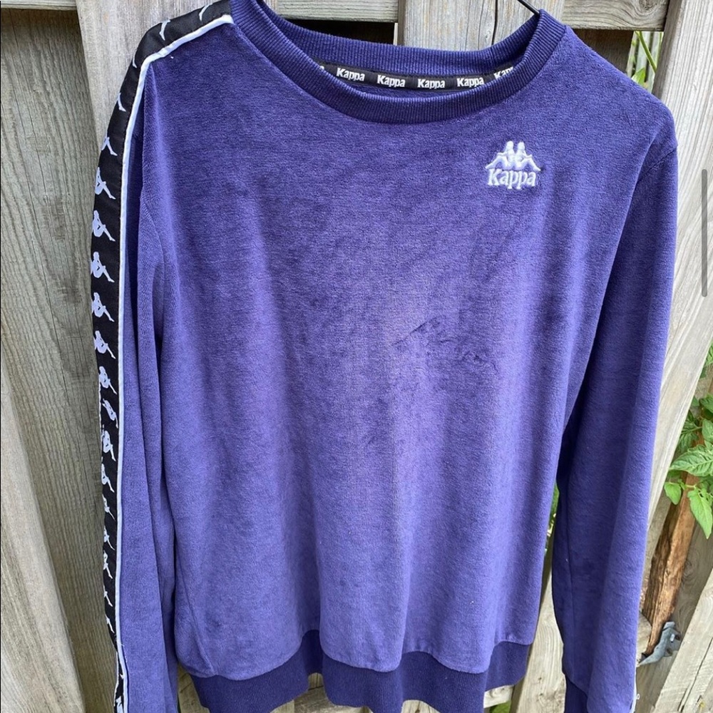 purple velour kappa crewneck